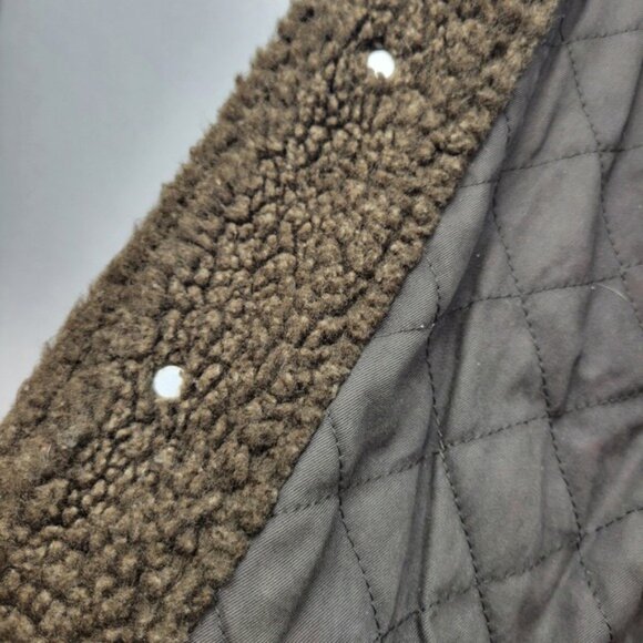 VTG GAP Sherpa Lined Leather Jacket Men Small Trucker Western Barn Coat Y2K - Picture 8 of 16